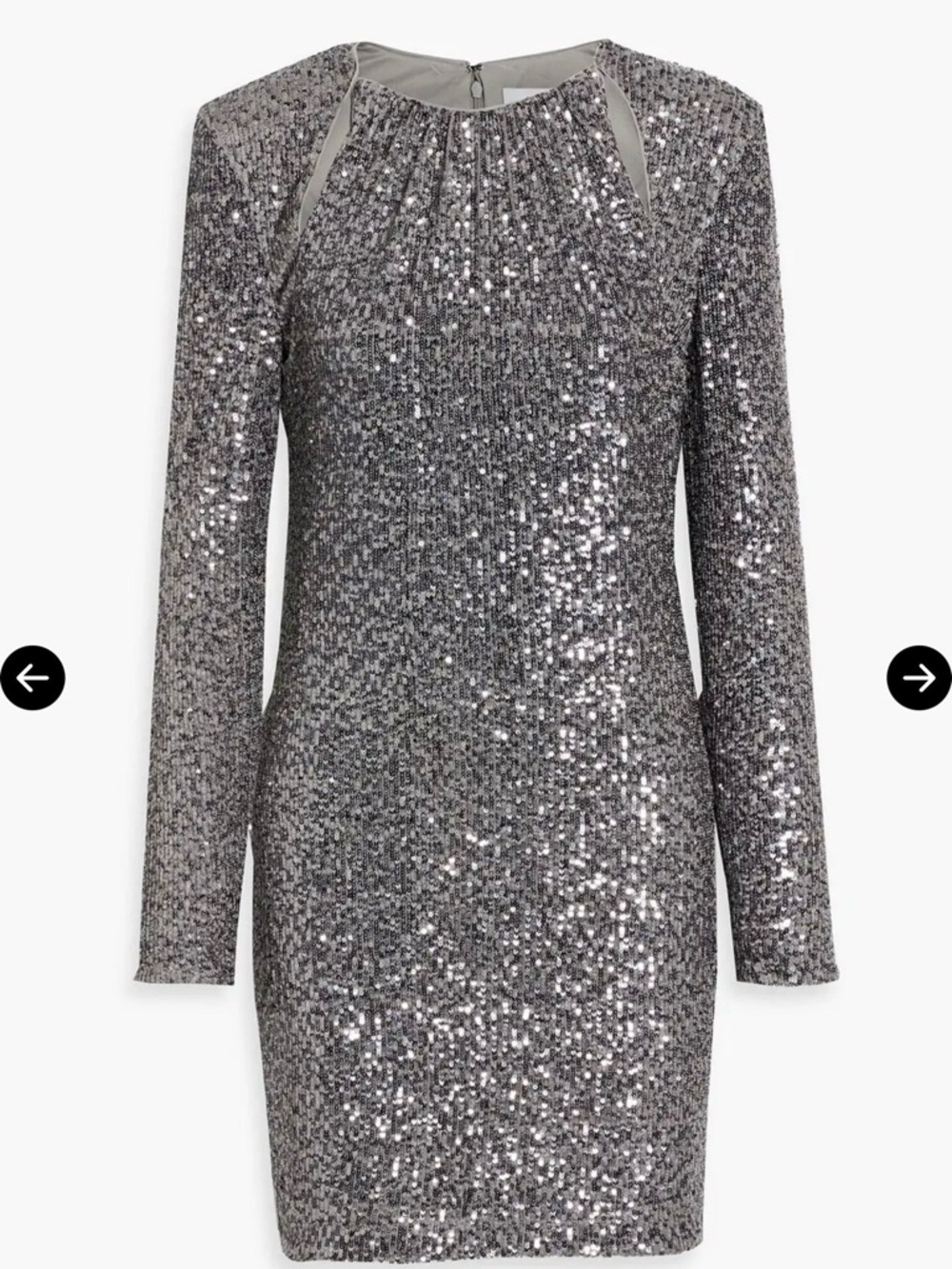 ONE33 Social Cutout Sequined Stretch-tulle Mini Dress In Gunmetal